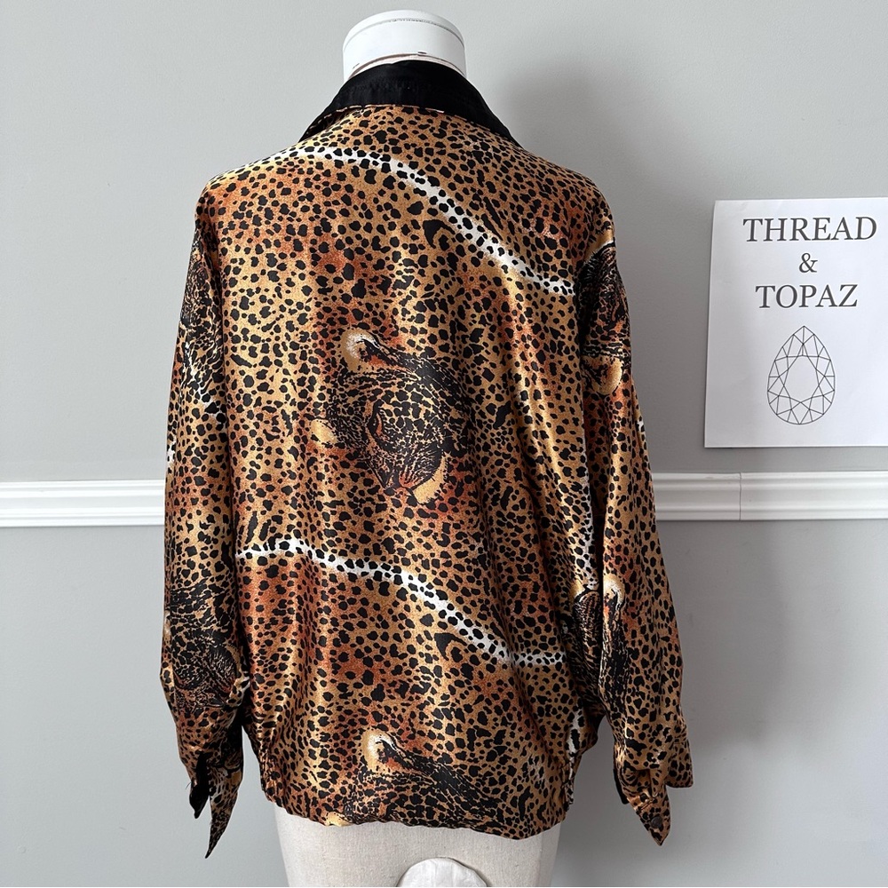 Vintage 80s Baddie Seoul Olympics Cheetah Print Jacket - Picture 4 of 13
